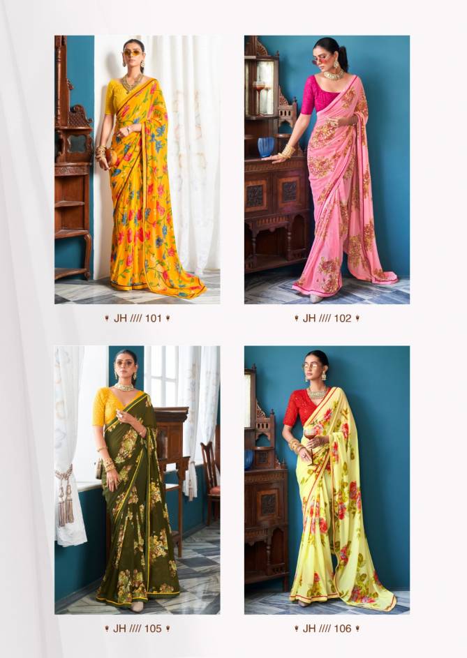 Jharokha By Printed Georgette Sarees Catalog